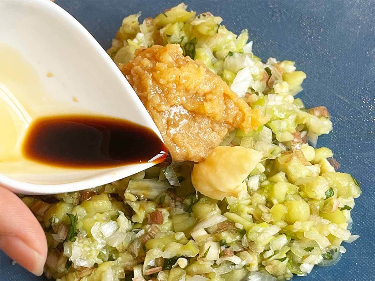 【メンズレシピ】なすのなめろう丼