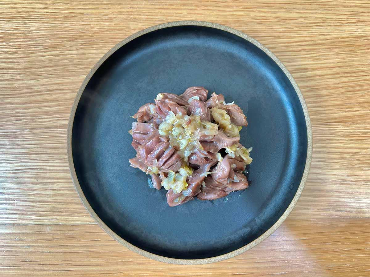 【メンズレシピ】砂肝のねぎ塩柚子胡椒炒め