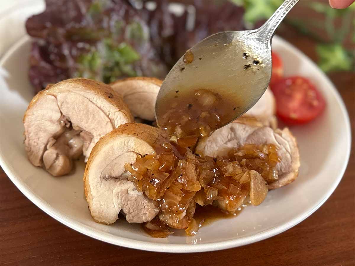 【メンズレシピ】鶏ももロールの和風ステーキ