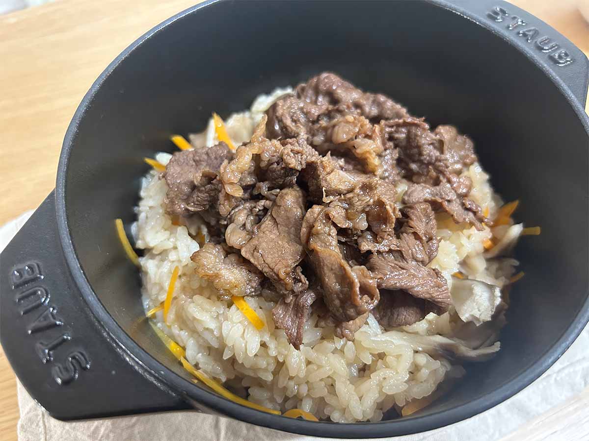 【メンズレシピ】牛肉しぐれの釜炊き込みご飯